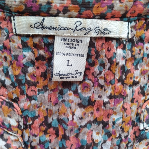 American Rag pleated sheer tunic, size L - Picture 4 of 5